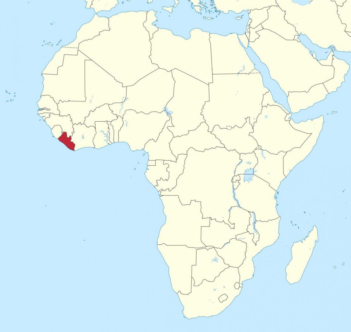 mapa Libéria afrika