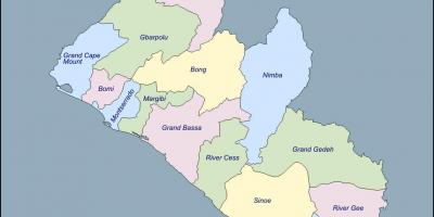 Mapa Libéria kraj